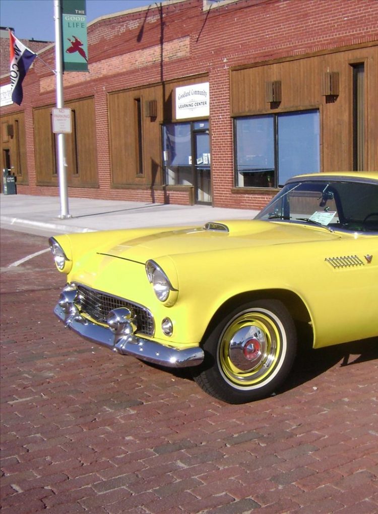 yellow vintage car